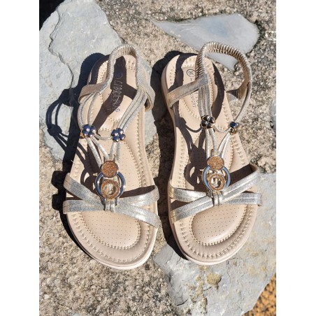 Sandales femme Elaura dorées