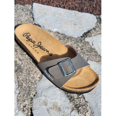 Mules homme Pepe Jeans Bio basic taupe