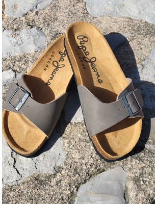 Mules homme Pepe Jeans Bio basic taupe