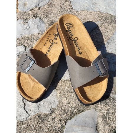 Mules homme Pepe Jeans Bio basic taupe