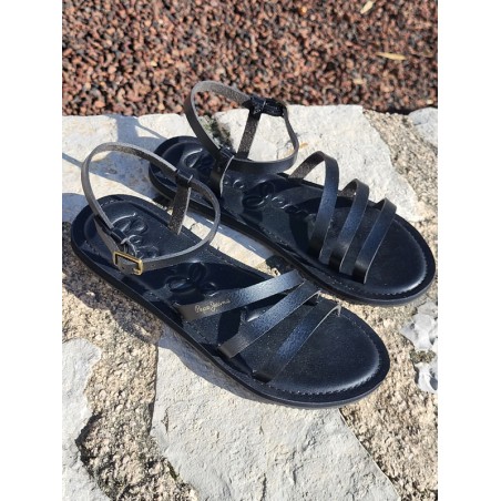 Sandales femme Pepe Jeans Rio noires