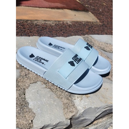 Claquettes homme Comme Des Loups Cla gris bleu