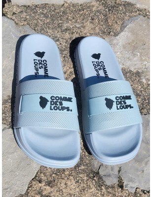 Claquettes homme Comme Des Loups Cla gris bleu