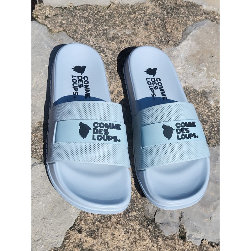 Claquettes homme Comme Des Loups Cla gris bleu