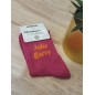 Chaussettes à paillettes "jolie garce" fushia