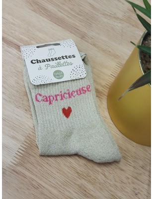 Chaussettes à paillettes "capricieuse" dorées