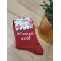 Chaussettes à paillettes "maman cool" rouges