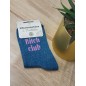 Chaussettes à paillettes "bitch club" bleues