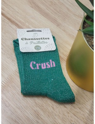 Chaussettes à paillettes "crush" vertes