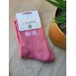 Chaussettes à paillettes "ma vie" roses