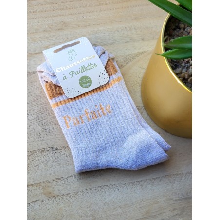Chaussettes à bandes "parfaite" dorées/orange