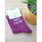 Chaussettes à paillettes "super copine" violettes