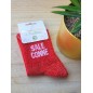 Chaussettes à paillettes "sale conne" rouges