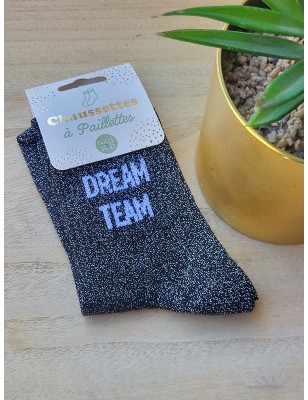 Chaussettes à paillettes "dream team" noires