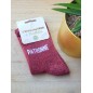 Chaussettes à paillettes "patronne" bordeaux