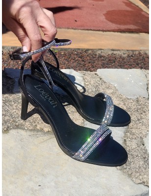 Escarpins femme strass Dory noirs
