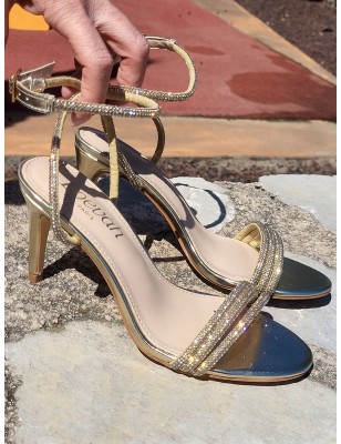 Escarpins femme strass Dory dorés