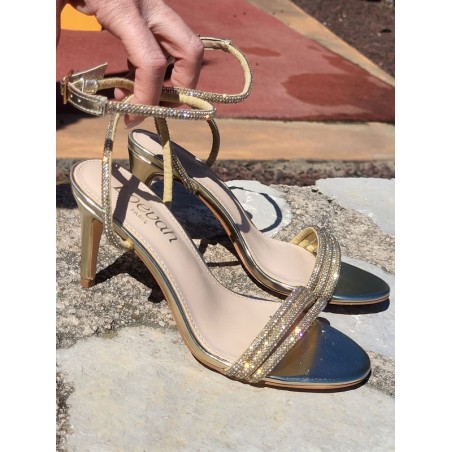 Escarpins femme strass Dory dorés