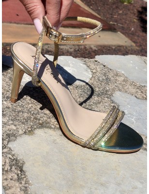 Escarpins femme strass Dory dorés