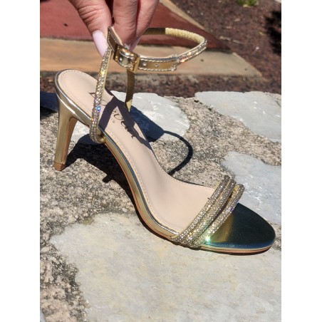 Escarpins femme strass Dory dorés