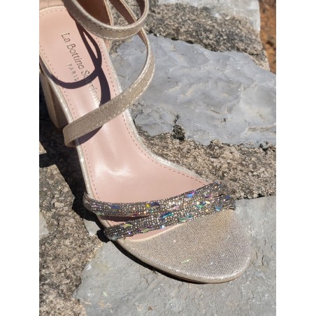 Escarpins femme Louisy dorés pailletés