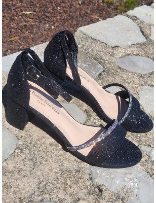 Escarpins femme Diana noirs pailletés