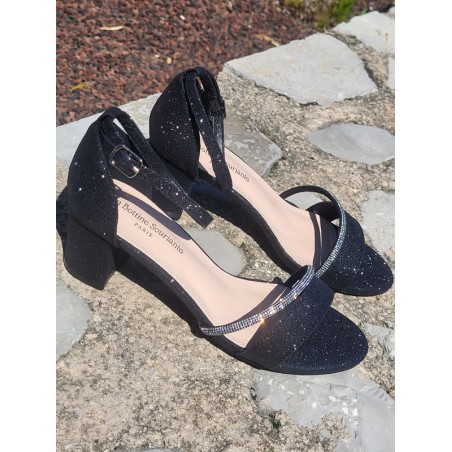 Escarpins femme Diana noirs pailletés
