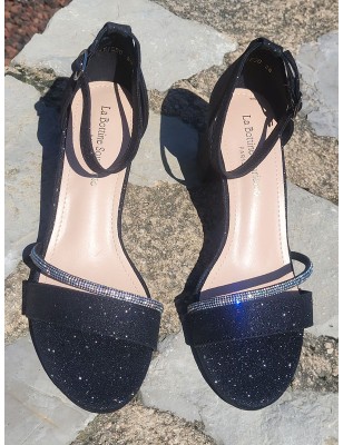 Escarpins femme Diana noirs pailletés