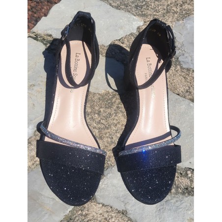 Escarpins femme Diana noirs pailletés