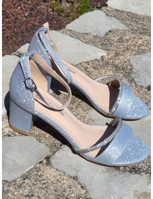 Escarpins femme Diana argentés pailletés