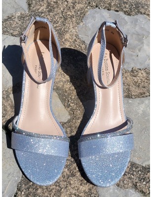 Escarpins femme Diana argentés pailletés