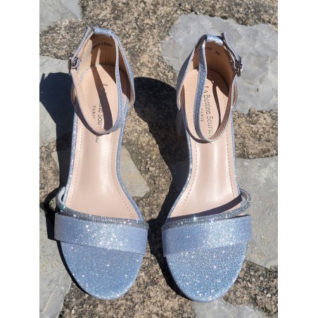 Escarpins femme Diana argentés pailletés