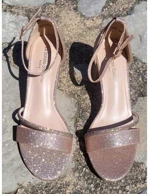 Escarpins femme Diana champagne pailletés