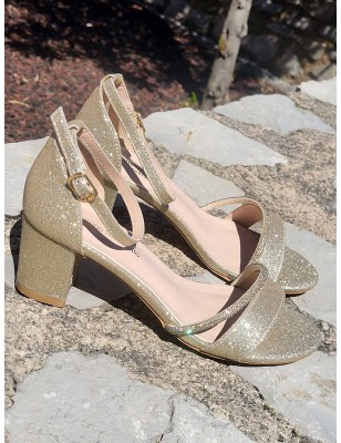 Escarpins femme Diana dorés pailletés