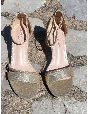 Escarpins femme Diana dorés pailletés