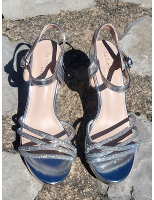 Escarpins femme strass Galina argentés