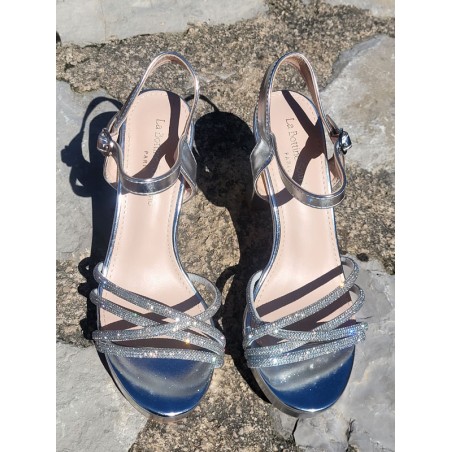Escarpins femme strass Galina argentés