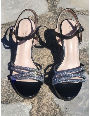 Escarpins femme strass Galina noirs