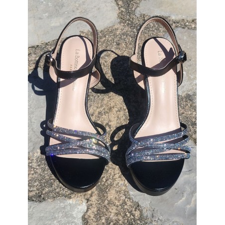 Escarpins femme strass Galina noirs