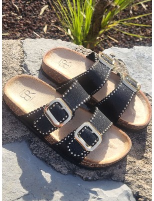 Mules femme Fanny noires