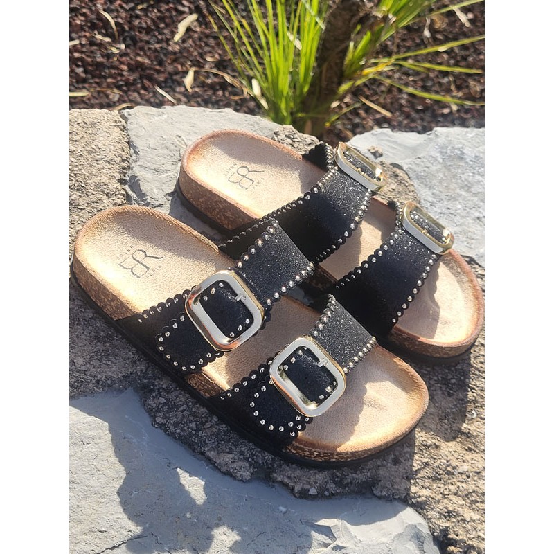 Mules femme Fanny noires