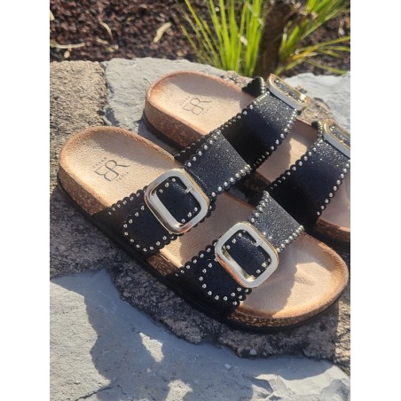 Mules femme Fanny noires