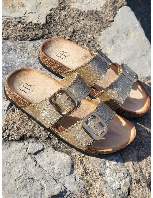 Mules femme Fanny dorées