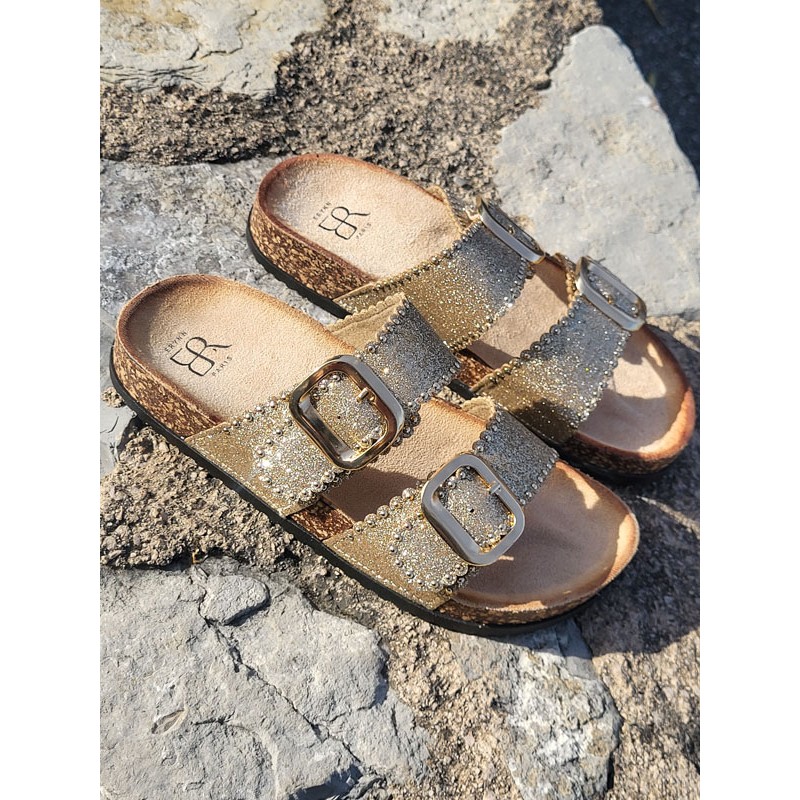 Mules femme Fanny dorées