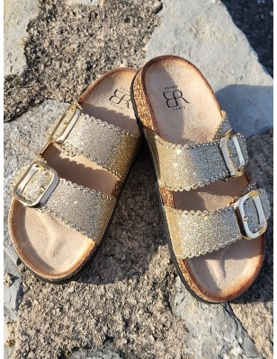 Mules femme Fanny dorées