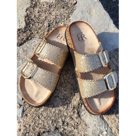 Mules femme Fanny dorées