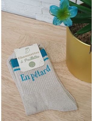 Chaussettes à paillettes "en pétard" dorées