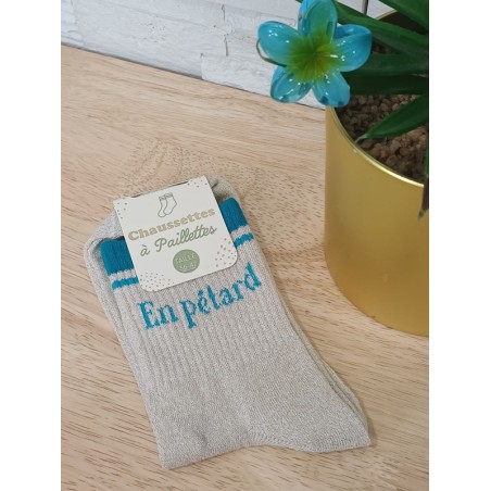 Chaussettes à paillettes "en pétard" dorées