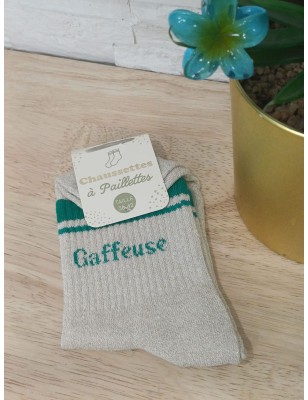 Chaussettes à paillettes "gaffeuse" dorées