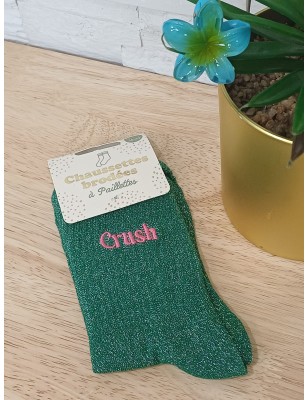 Chaussettes à paillettes "crush" vertes